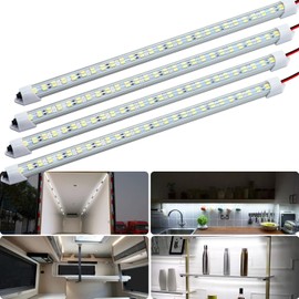 LMGYES 12V Interior LED Light Bar for Car with Switch,12V Light Strip 7000K White Color DIY Cabinet LED Light Strip,Trailer,Motorhome,Van,RV,Truck,Office,Store(4 Pack)