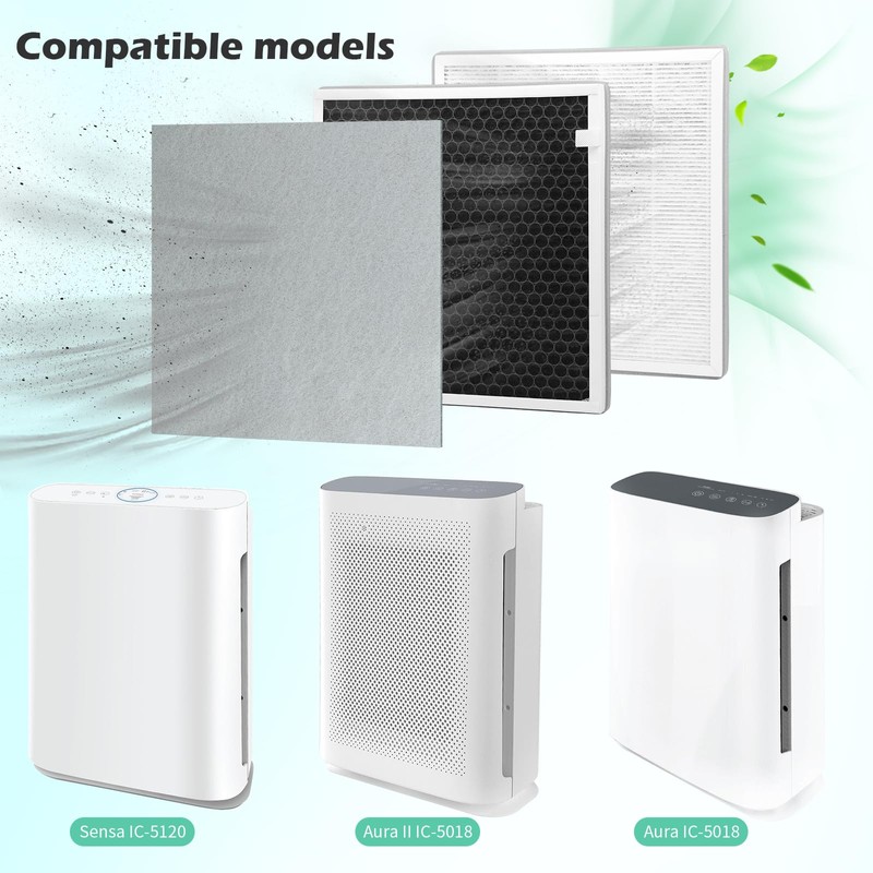 XBWW 2 Packs IC-5018 IC-5120 Replacement Filter for InvisiClean Aura