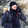 Aneco Juego de gorro de invierno para hombre, 4 piezas,