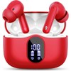 Wireless Bluetooth 5.4 Sport In-Ear Headphones with 4 Microphones, Red