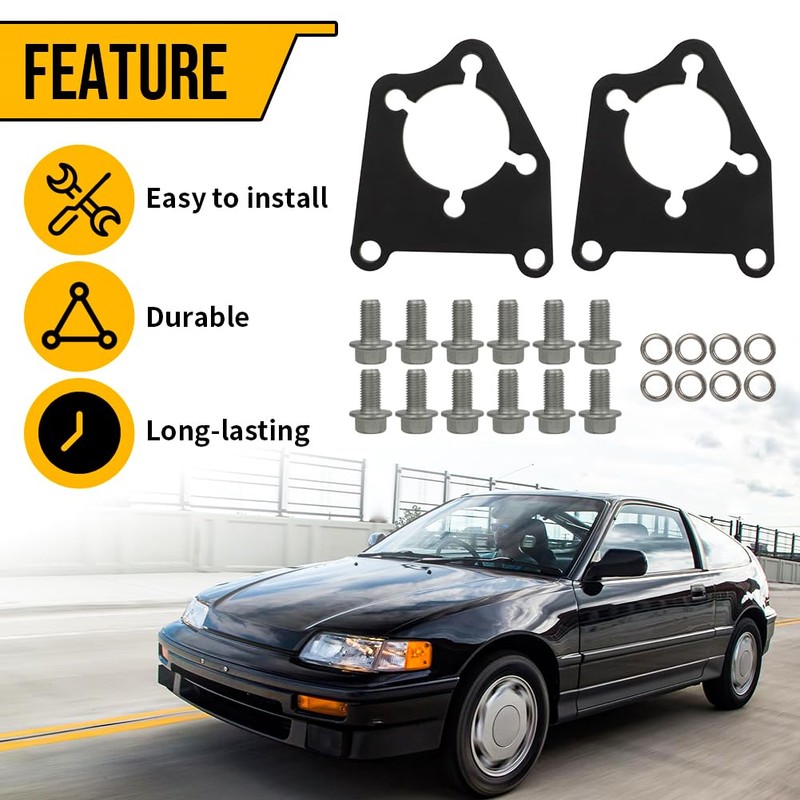 AUTOVIC Rear Disc Brake Conversion Brackets for 1988-1992 Honda Civic