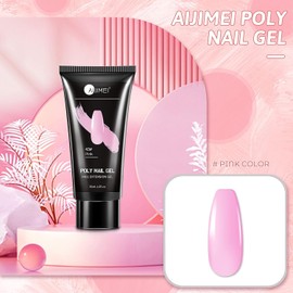 AIJIMEI Poly Nagel Gel,30ml Nails Extension Gel,Rosa Art Acrylgel für Nägel,UV/LED Nagellack Gel Verlängerungskleber für Maniküre Reparatur Nagelverlängerung