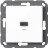 Flush-Mounted USB Charging Station, USB-C 18 Watt Charger, White, Compatible