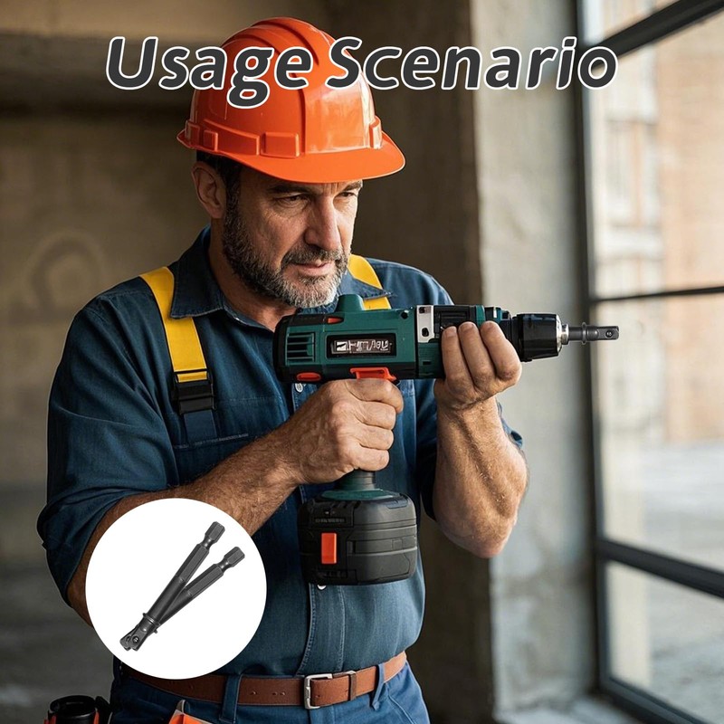 5PCS 1/4 Socket Driver Adapter Set, Black Drive Drill Impact