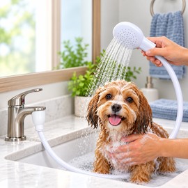 Multifunctional Faucet Shower Sprayer for Sink & Bathroom Use – Flexible Hose Extension for Pet Bathing and Everyday Cleaning