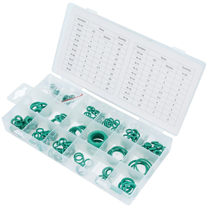 GEPCO Advanced Technology HNBR O-Ring Assortment Green 3-22 mm Diameter,