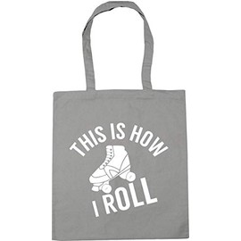 Hippowarehouse Roller skates this is how I roll Tote Shopping Gym Beach Bag 42cm x38cm, 10 litres