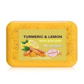Kojic Acid and Turmeric Soap - Turmeric Soap For Face&Body - Tumeric Bar For Acne, Dark Spots, Hyperpigmentation, Smooth Skin - Gentle SoapBar With Shea Butter, Olive Oil, Vitamin E