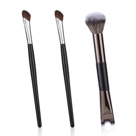 3pcs Nose Contour Brush Set, U-Shaped Sculpting Dual-End Nose Brushes Angled Makeup Brush Practical Makeup Tools for Highlighting Defining Noses & Cheekbones