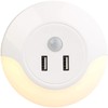 Luminea USB Power Supply: LED Socket Night Light with PIR