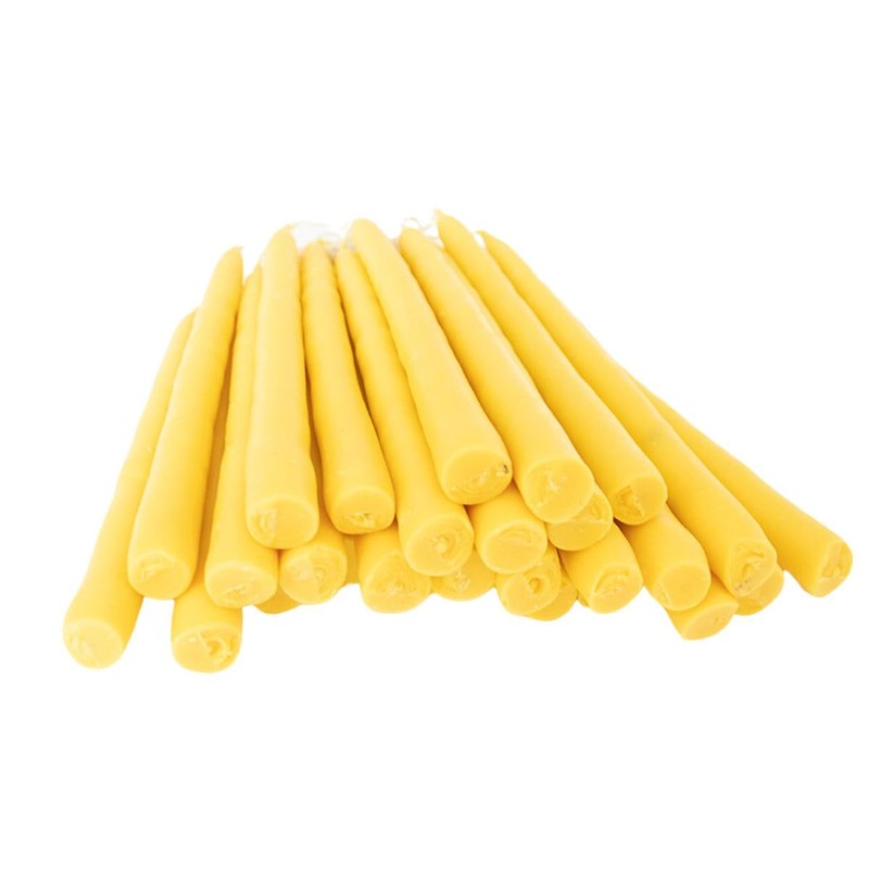 Luz María- Vela de Sebo color amarillo, 26 piezas