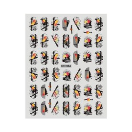 Geometric Figure Lines Flower Leaf Daisy Nail Decal Sticker Xh723Sa Nail Wraps Stickers Manicure Supplies for Women Nails Full Long Lasting Easy Apply and Remove