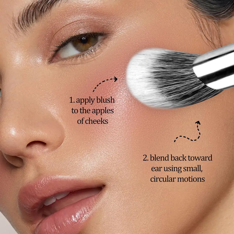 MUIIGOOD Angled Blush Brush, Face Makeup Liquid Blush Brush For
