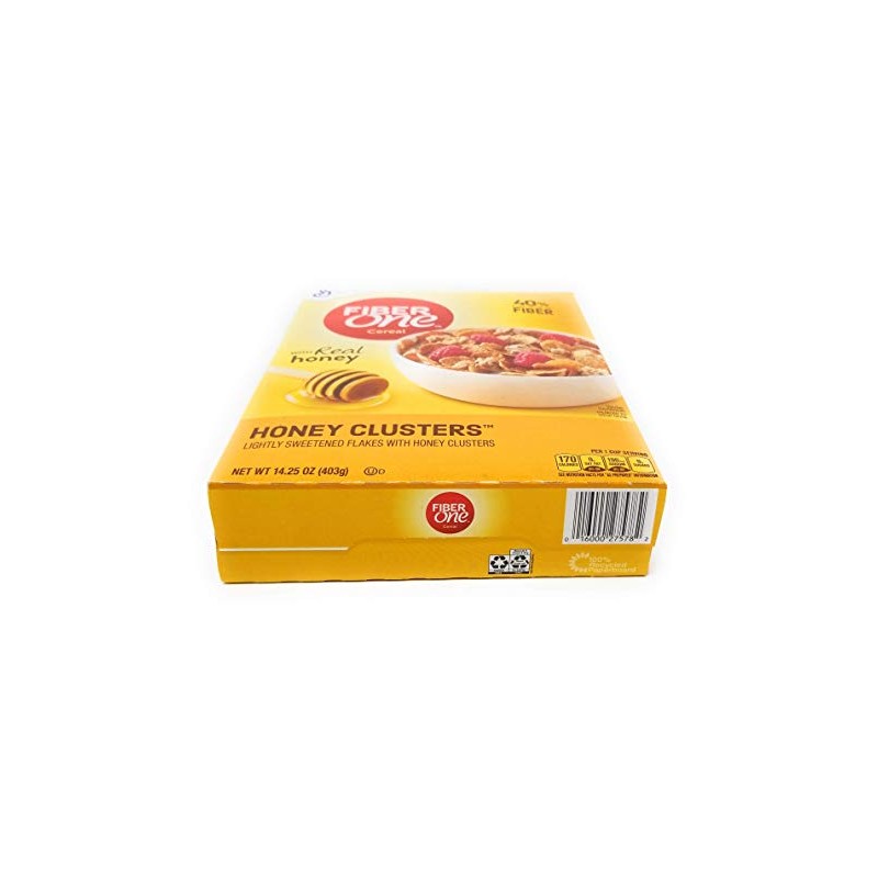 Fiber One Honey Clusters Lightly Sweetened Flakes 14.25 Oz. Pack