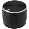 6mm Splined Hole Black Aluminium Amplifier/HiFi Control Knob Pack of
