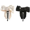 Leadigol 2PCS Japanese Lattice Bow Banana Clip,Sweet Vertical Clip Ponytail