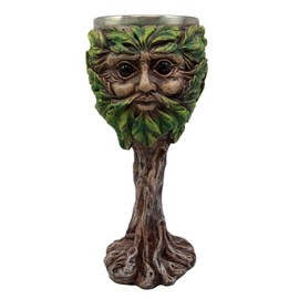 Ebros Whimsical Forest Spirit Greenman Deity Wine Goblet Chalice Cup 6oz