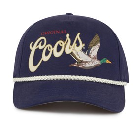 AMERICAN NEEDLE Coors Beer Canvas Cappy Adjustable Snapback Baseball Trucker Hat (23005B-COORS-NAVY)