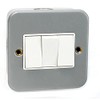 Merriway BH04170 10 A 3-Gang 2-Way Metal Clad Wall Switch