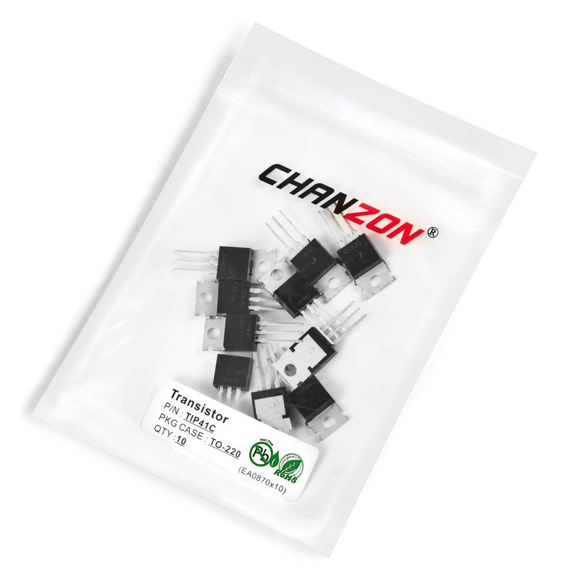 Chanzon 10pcs TIP41C TO-220 NPN Darlington Transistor 6A