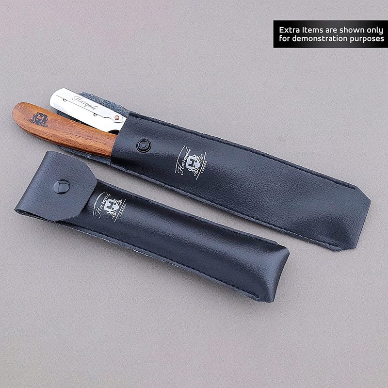 Hairdressing Style Wooden Razor with Leather Case Perfect for Beginners,