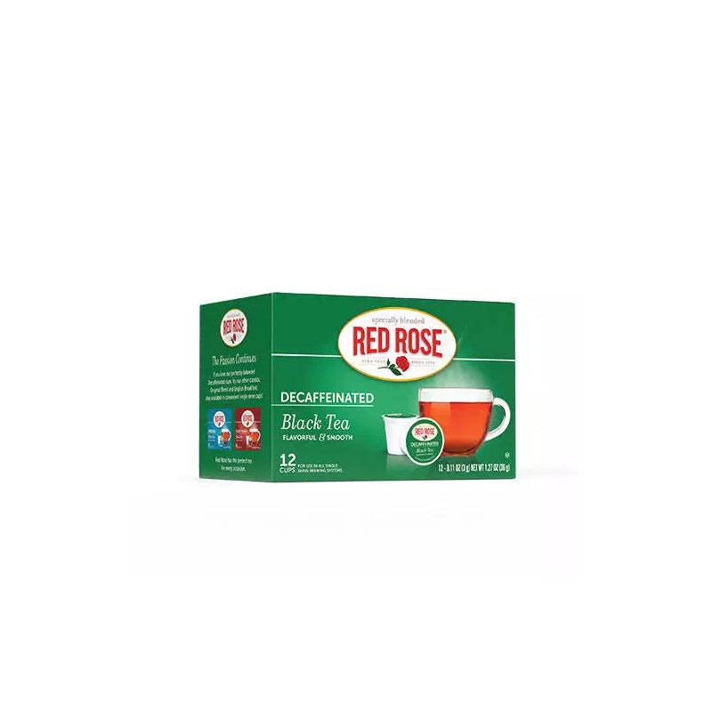 Red Rose Decaf Black Tea Single Serve Cups for Keurig