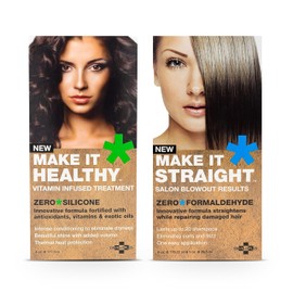 Make It Straight and Make It Healthy Bundle, Straighten Hair, Eliminate Curls, and Protect Against Heat, Salon Blowout Results and Vitamin Infused Treatment, Enjoy Smooth, Sleek Hair