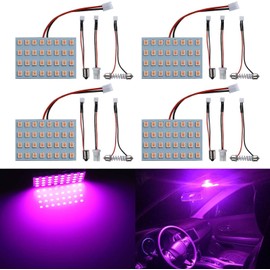 LivTee Panel de luces LED con 194 168 2825 T10 W5W / DE3175 6428 / BA9S 64111/6418 DE3423 DE3425 / 211-2 569 578 Festoon Adaptadores de repuesto para RV Camper Interior Mapa Domo luces púrpura