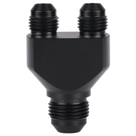 Podavelle 8AN Male to Parallel Dual 6AN 6AN Male Y Block Fuel Fitting Splitter Adapter Connector Aluminum Black