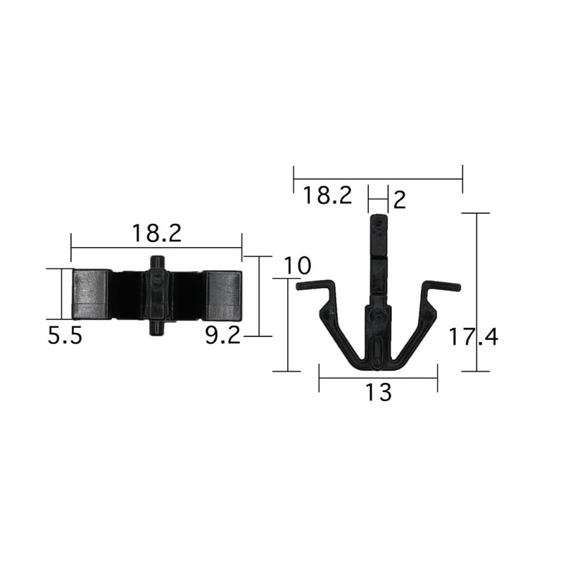 Boston BC5693 Automotive Parts Clips, Black, 10 per Bag