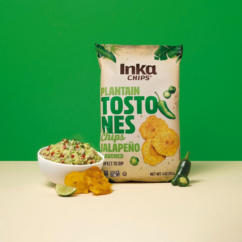 Inka Jalapeño Flavored Tostones Chips, Gluten Free, Non GMO, 4