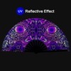 Raveahem UV Glow Rave Fan, Bamboo Folding Clack Hand Fan