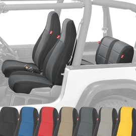 Diver Down Neoprene Seat Cover Set - Fits Jeep YJ 1987-1995 Wrangler - Front and Back Seat Set - Waterproof Custom Fit Seat Covers - Soft Padded Cushion Feel - Thermal Resistant - (Charcoal, 92-95)