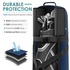 findway Golf Travel Bag, Golf Travel Bag for Airlines with Wheels, 900D Heavy Duty Polyester Oxford Soft-Sided with Club Protection Liner, Universal Size