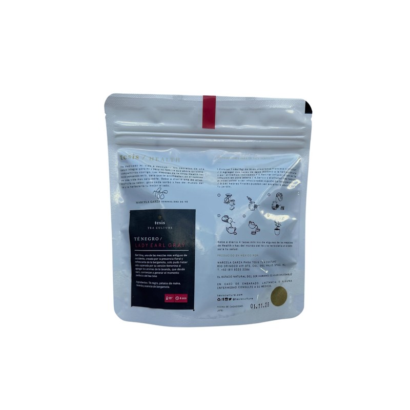 TESIS LADY EARL GRAY, TE NEGRO, PETALOS DE MALVA, LAVANDA,