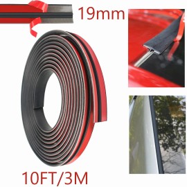 DONWELL For Honda 10FT Rubber Seal Strip Car Side Window Trim Edge Moulding Weatherstrip