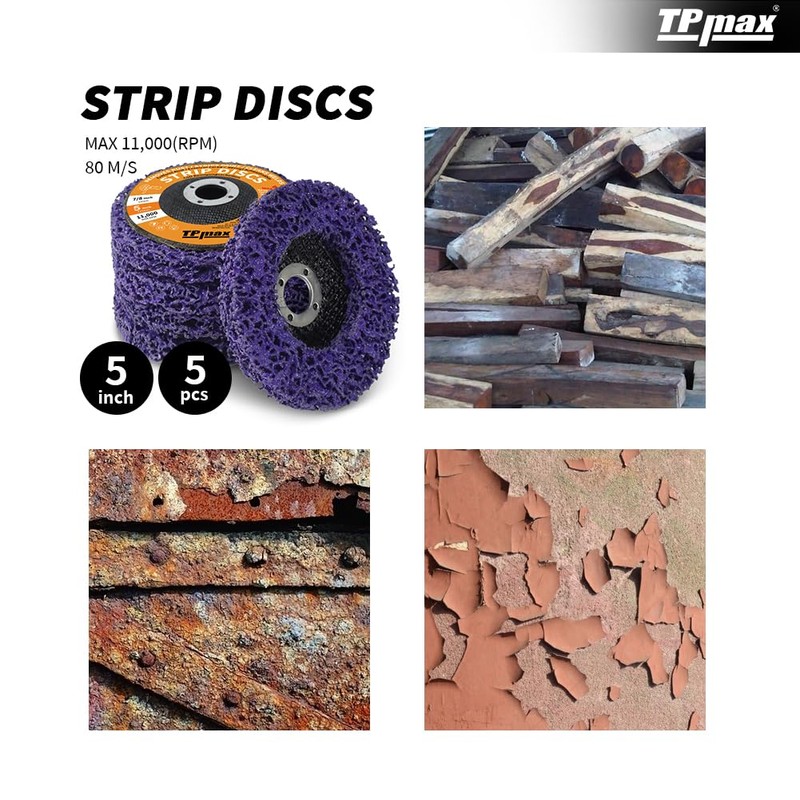 TPmax 5" x7/8'' Stripping Discs Rust Remover Wheel Remove Paint