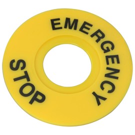 MEETOOT 6PCS Yellow Plastic Emergency Stop Sign Outer Diameter 60mm Button Accessories Warning Rings Suitable for Swimming Construction Transportation Hubs Experimental Scenarios