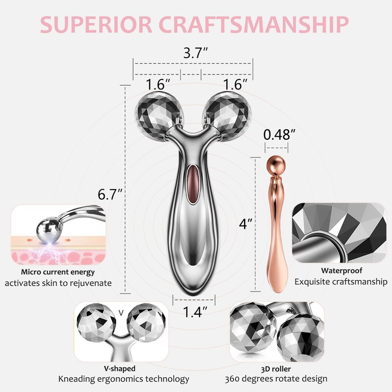 Facial Massage Roller Wrinkle & Anti-Aging Devices-Silver