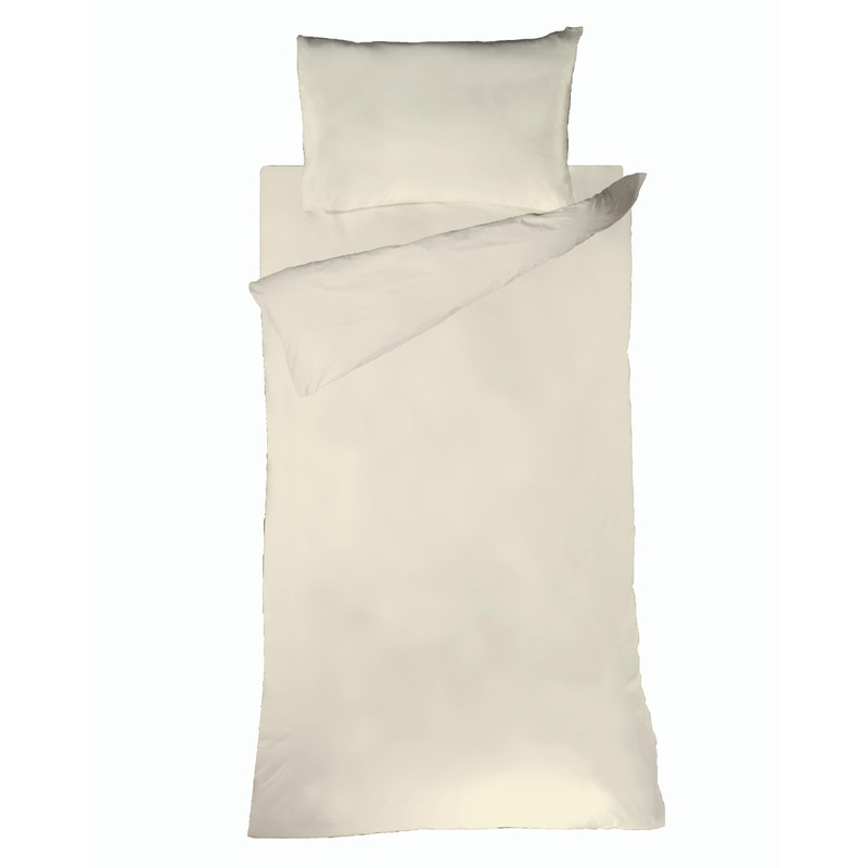 Plain Dyed Cotton Percal Cream 200TC Flat Sheet 180 x