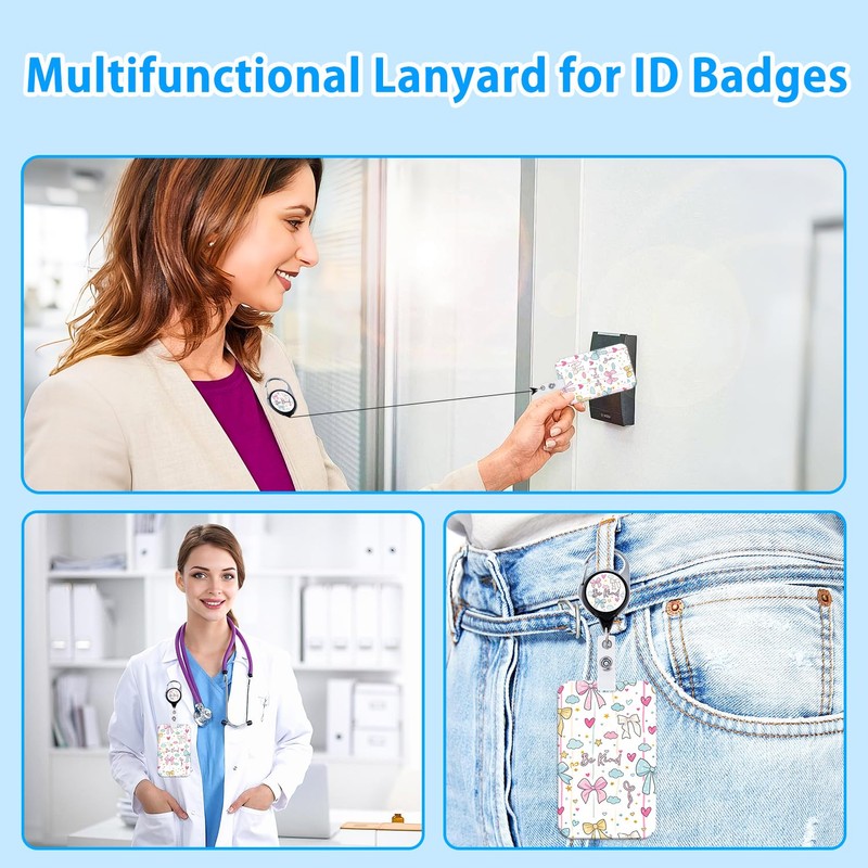Bow Lanyards for ID Badges, ID Badge Holder Heavy Duty