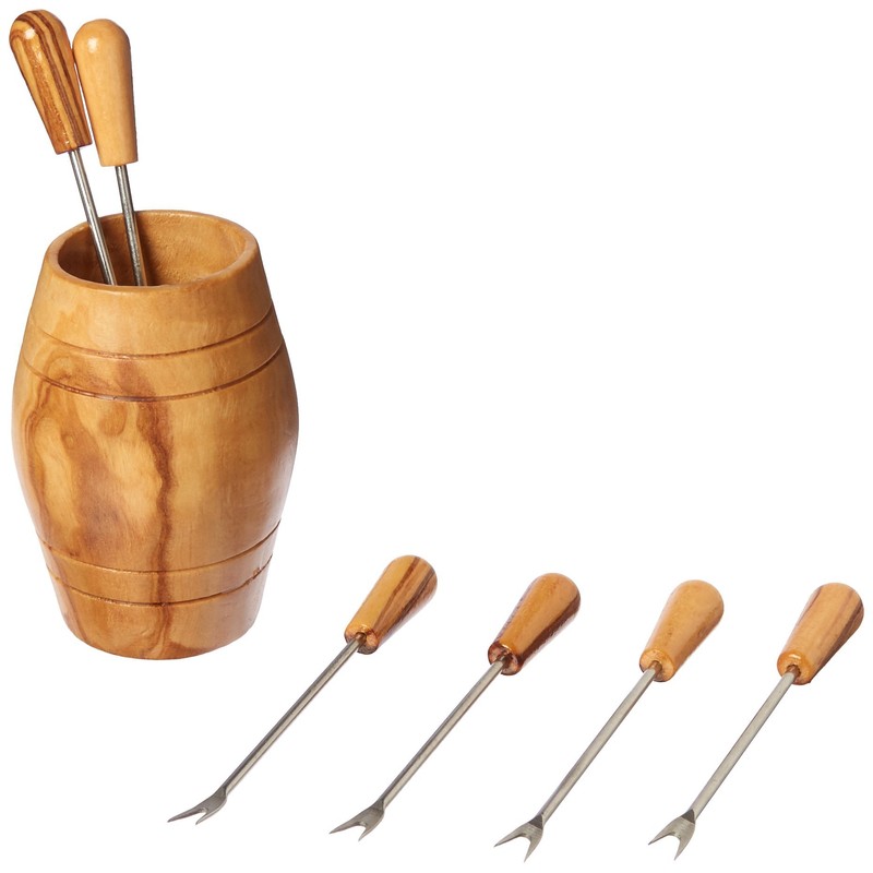 Naturally Med - Olive Wood Barrel with Olive Picks (6).