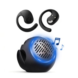 Open Ear Headphones Bluetooth 5.4 Wireless Speaker with Light Music Box Small Portable Wireless Air Bone Conduction Headphones with Ear Hook Wireless On-Ear Headphones for Runners Cycling