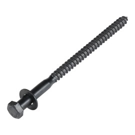 1/4 x 6 (50 Pack) Lag Screw Kit, 50 Screws and 50 Washers, Ceramic Black Ruspert Coating for Exterior Use, Meets ASTM A307 and ASME B18.2.1, Industrial/Commerical Grade by Makers Bolt