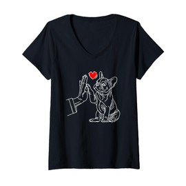 Womens French Bulldog Dog Owner Dog Lover Animal Frenchie Bulldog V-Neck T-Shirt