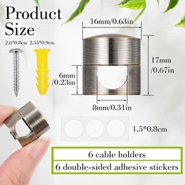 3 Pack Charger Holders for Cords Cable Anchors for Desk Antique Copper Color Adjustable Cable Anchor Holders Phone Charger Cord Holder Adhesive Screw 2-in-1 Cord Wall Clips for Office Home Desktop