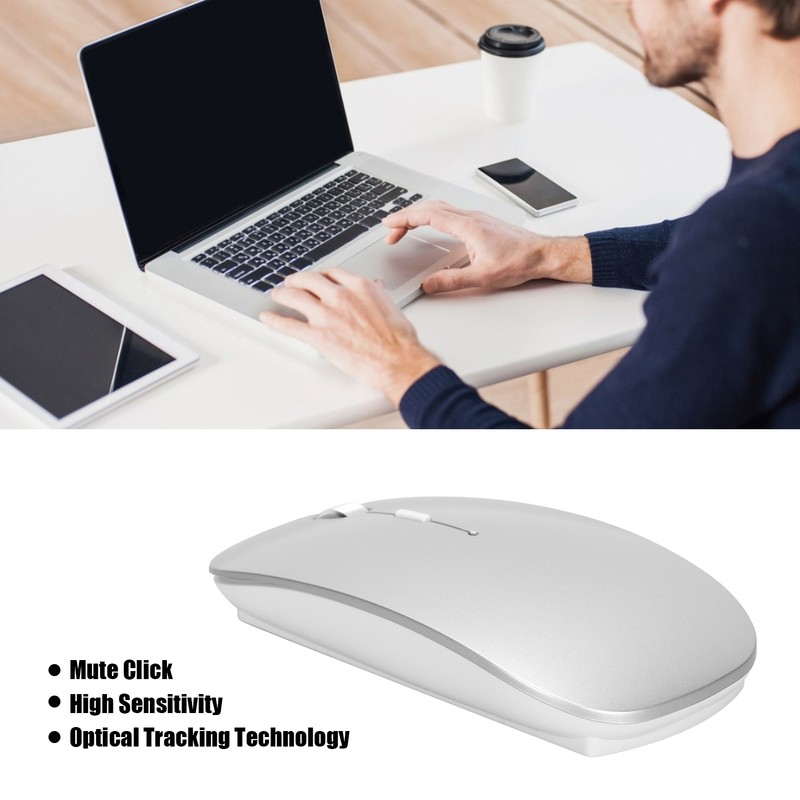 Wireless Mouse 2.4GHz Connection Mute Click High Sensitivity Optical Tracking