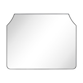 TOMACE Large Black Arched Mantel Mirror Arch Matte Black Fireplace Mirror for Bathroom or Living Room 32x40''