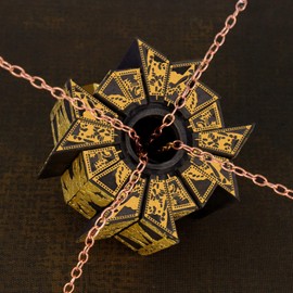 Hellraiser Puzzle Box - Accurate Lament Configuration with Functional Mechanical Lock, Detachable Puzzle Cube & Base - Premium Horror Prop Gift for Fans