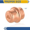 10-Pack GUOFIS Copper Press End Cap, 1/2" x 1/2" Plug